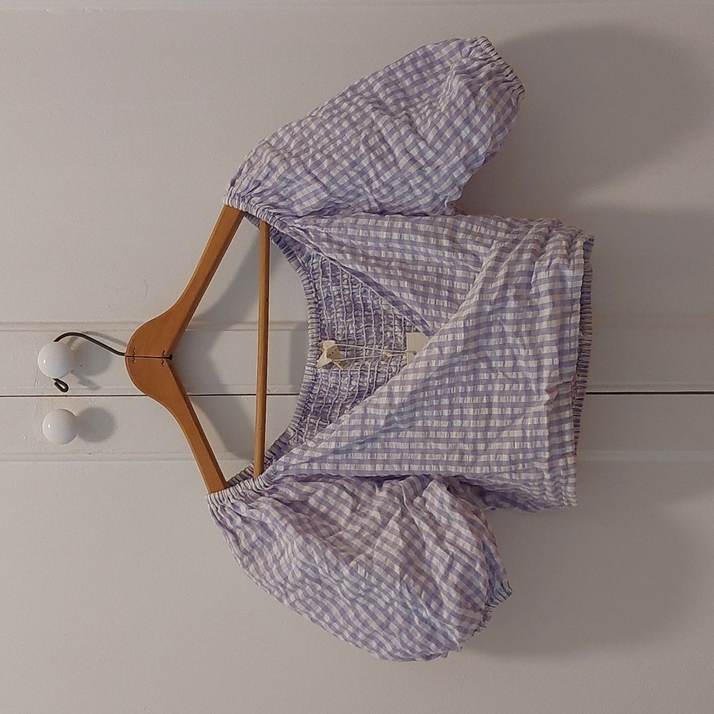 Purple gingham top